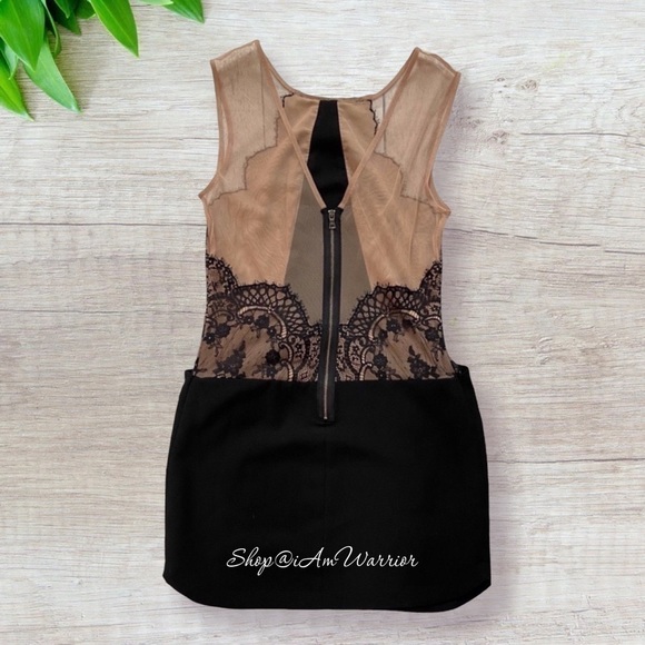 BCBGMaxAzria NWT lace illusion little black dress w/ pockets *shop@iamwarrior - Picture 8 of 14